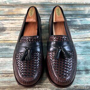 H.S Trask Tassel Loafer Mens 10.5M Brown/Black Leather Woven Moc Toe Work Formal